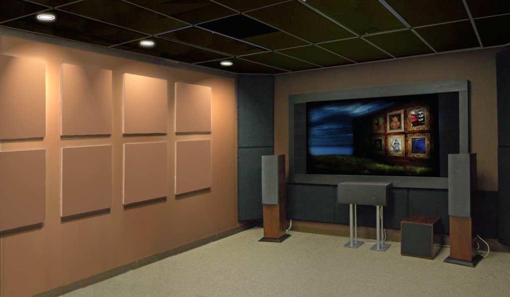 Acoustic ceiling and wall panelling