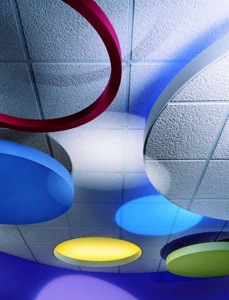 Acoustic ceiling and wall panelling
