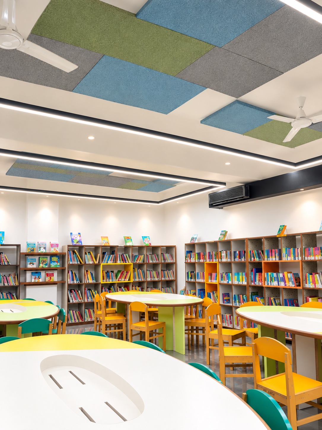 Library with acoustic ceiling